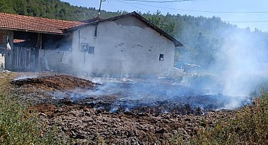 Gübre yangını ormana sıçramadan söndürüldü