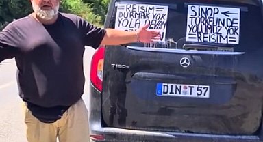Gurbetçiden dikkat çeken eylem