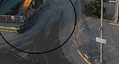 Hafriyat kamyonunun 5 metrelik duvardan uçtuğu anlar kamerada