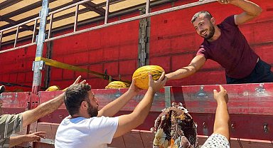 Hal esnafı düşük fiyat verince 20 ton kavunu vatandaşa ücretsiz dağıttı