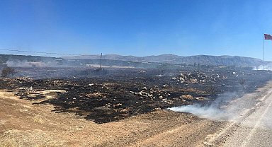 Isparta'da çıkan anız yangını büyümeden söndürüldü