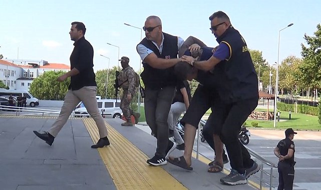 Karısını öldürüp kaçan Hasan Dim, geniş güvenlik önlemleriyle adliyeye sevk edildi