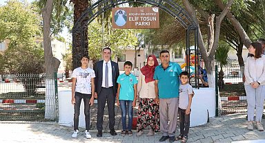 Koçarlı'da Elif'in ismi parkta yaşatılıyor
