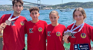Mersinli sporcular 'İstanbul Boğaziçi Kıtalararası Yüzme Maratonu'ndan başarıyla döndü