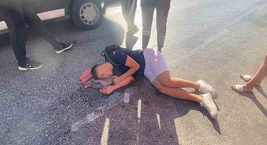 Motosiklet sürücüsü ölümden kıl payı kurtuldu