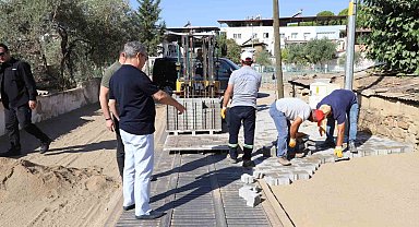 Nazilli Pınarbaşı Mahallesi'nde yol yapım çalışmaları sürüyor