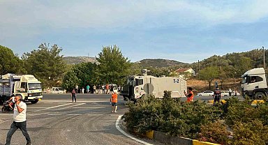 Orman yangını dolayısıyla Yatağan girişi trafiğe kapatıldı