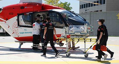 Solunum sıkıntısı çeken 4 buçuk aylık prematüre bebek helikopterle Eskişehir'e getirildi