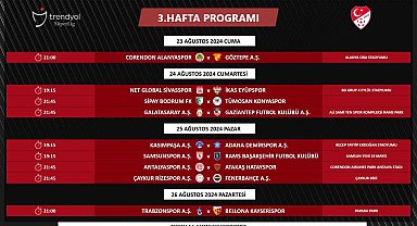 Süper Lig'de 3. ve 4. haftanın programları açıklandı