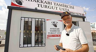 Uluslararası iyilik ödülü alan Turgut ustaya belediyeden konteyner dükkan sürprizi