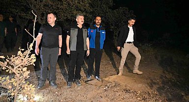 Vali Ergün yangın bölgesinde incelemelerde bulundu
