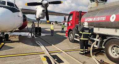 Yangın söndürme uçağına 15 ton su ikmali yapıldı
