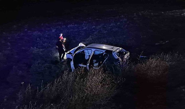 Ağaca çarpan otomobil takla attı, sürücü ölümden döndü