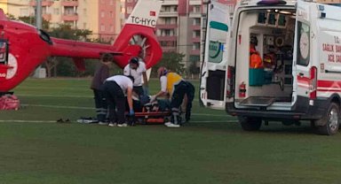 Ambulans helikopter kalp krizi geçiren hasta için havalandı