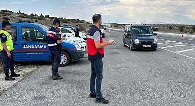 Aslanapa'da hayvan hareketleri yol kontrolü
