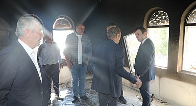 Başkale'de ev yangını
