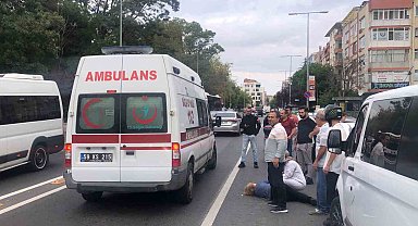Çorlu'da motosiklet yayaya çarptı: 2 yaralı