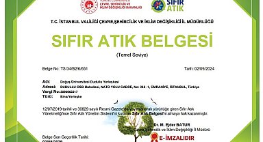 Doğuş Üniversitesi çevreye duyarlılığını kanıtladı