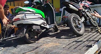 Ehliyetsiz, kasksız ve plakasız motosiklet sürücüsün 12 bin 690 TL para cezası uygulandı