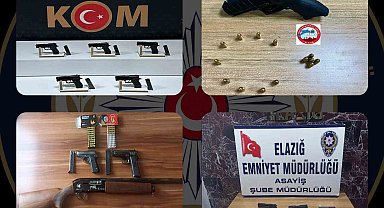 Elazığ'da 12 adet ruhsatsız silah ele geçirildi: 6 tutuklama