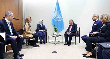 Emine Erdoğan, BM Genel Sekreteri Antonio Guterres'le görüştü
