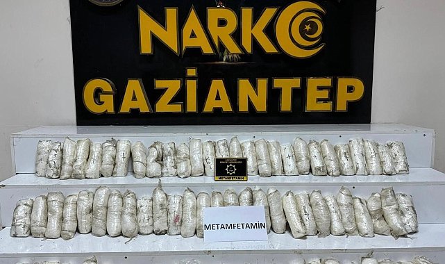 Gaziantep'te tır tekerleğine gizlenmiş 124 kilo metamfetamin ele geçirildi