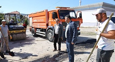 Gediz'de asfalt çalışmaları devam ediyor