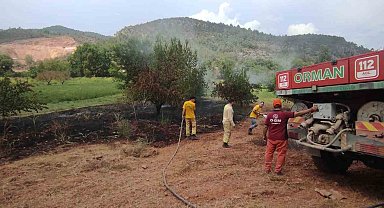 Göksu Nehri kenarında çıkan yangın kısa sürede söndürüldü