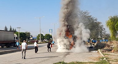 Harput FK'nın takım otobüsü alev aldı, facia kıl payı atlatıldı