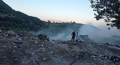 Hassa'da çöplük yangını