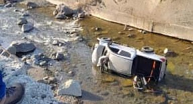 Kamyonet dereye düştü: 1 yaralı