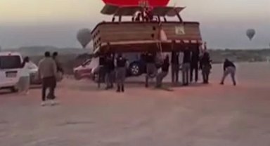 Kapadokya'da sıcak hava balonu ile otomobil çarpıştı