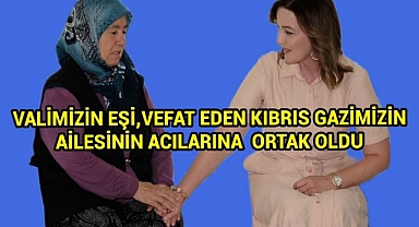Karaman Valisi H.Engin Sarıibrahim'in Eşi, Vefat Eden Kıbrıs Gazisinin Ailesinin Acısına Ortak Oldu