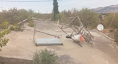 Kilis'te az hasarlı 2 katlı binada göçük meydana geldi