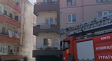 Konya'da 4 katlı apartmanın bodrumunda yangın paniği