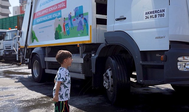 Küçükçekmece'de yaşayan minik Barlas'ın çöp kamyonu hayali gerçek oldu