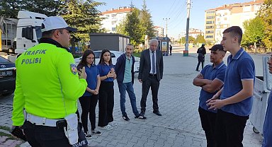 Kulu'da dron destekli yaya geçidi uygulaması yapıldı