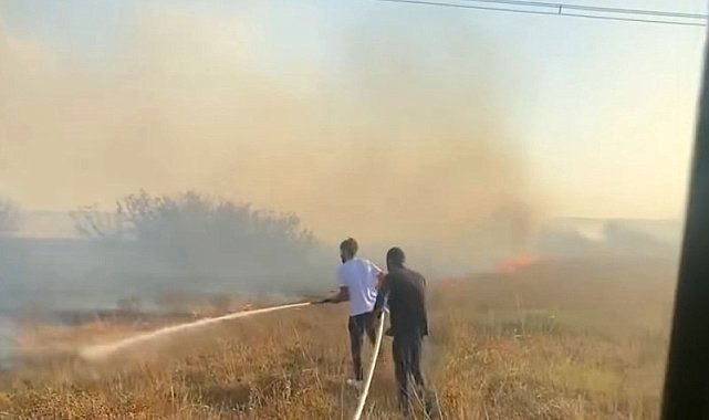 Lüleburgaz'da çıkan anız yangını söndürüldü