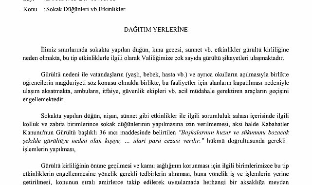 Manisa'da sokak düğünleri yasaklandı