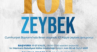 Marmaris'te 101'inci yılda 101 kişiyle zeybek gösterisi