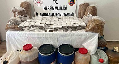 Mersin'de kaçak tütün, makaron ve sahte içki ele geçirildi