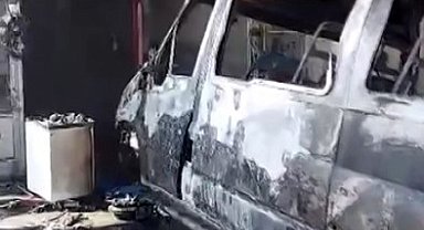Öğrenci servisi alevlere teslim oldu