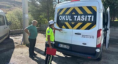 Okul servis araçları denetlendi