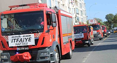 Ordu'da İtfaiye Haftası korteji