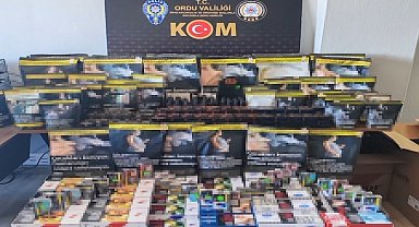 Ordu'da piyasa değeri 15 milyon TL olan kaçak tütün ve mamulleri ele geçirildi