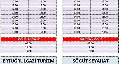 Otobüs sefer saatleri değişiyor