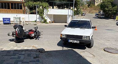 Otomobil ile motosiklet çarpıştı, 1 kişi yaralandı