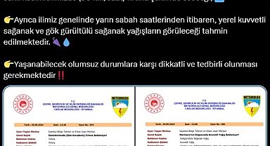 Sakarya'da fırtına ve sağanak yağış uyarısı