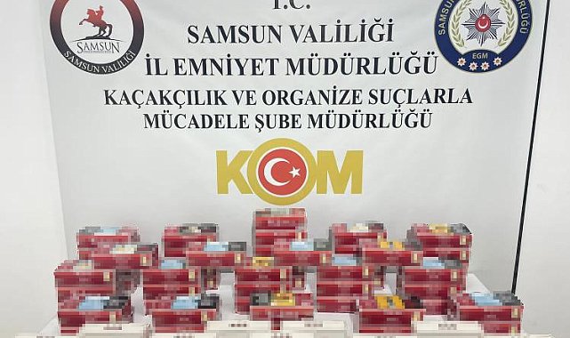 Samsun'da 11 bin 800 adet makaron ele geçirildi