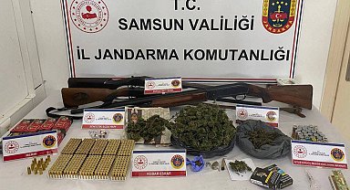 Samsun'da jandarma uyuşturucu ve silah ele geçirdi